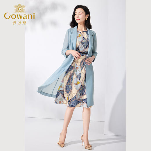 乔万尼真丝连衣裙套装夏季两件套气质显瘦ET2G221 商品图1