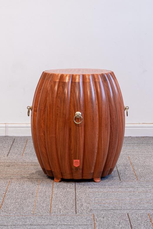 红桥红  家具严选  缅甸花梨（大果紫檀）  【43有提环瓜棱式 坐墩】 商品图1