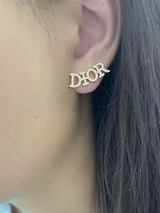 DIOR迪奥满钻字母耳钉耳环 商品图0