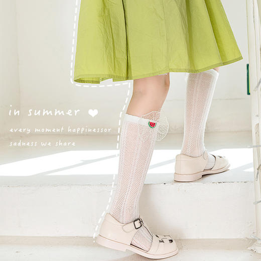 【母婴用品】韩版长筒袜夏季薄款棉袜公主袜夏天网纱网眼小腿袜 商品图3
