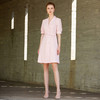夏季粉色小香风连衣裙女双排扣收腰时尚气质名媛正装一步裙202156Q1 商品缩略图7