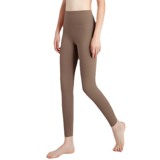 2023莱卡裸感瑜伽裤女紧身高腰无尴尬线弹力蜜桃臀跑步运动健身服 商品图4