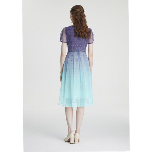 司歌渐变V领短袖连衣裙A871109 商品图4