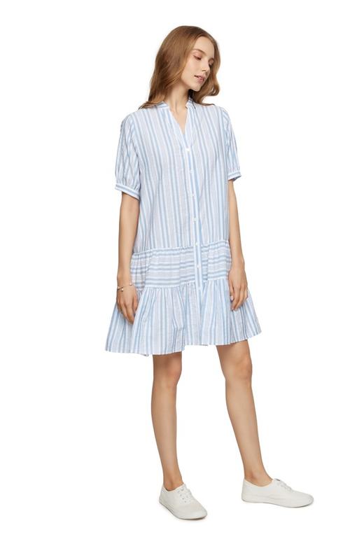SUMMER & SAGE A字型蓝色条纹连衣裙 7216 商品图4