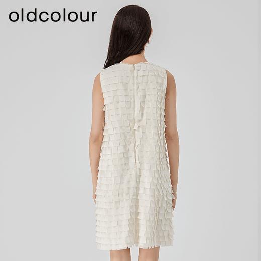 oldcolour2023夏新款法式设计感小众宽松无袖流苏连衣裙O21104169 商品图4