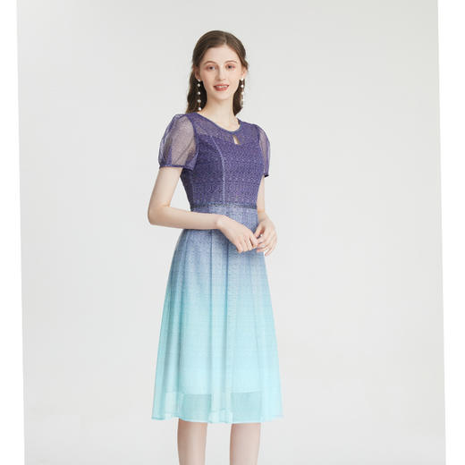 司歌渐变V领短袖连衣裙A871109 商品图2