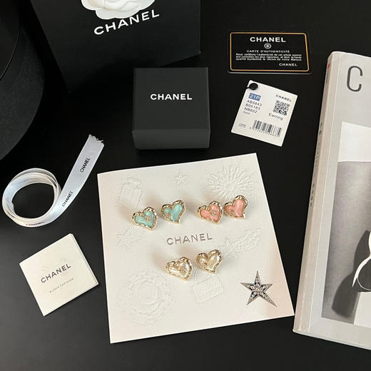 CHANEL香奈儿C1双c桃心爱心耳钉耳环 商品图2