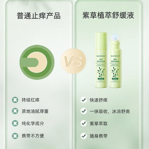【买二送一！紫草膏植萃舒缓液】解决肌肤不适，全家实用，清凉止痒，冰感保护，舒适清凉，方便携带，驱蚊舒痒，防蚊虫叮咬，舒缓液固体薄荷清凉膏特价清仓 商品图2