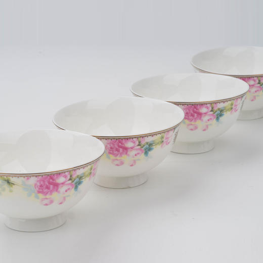 【清仓特惠3折，仅1套，无货退款】雷澳娜REONE 凯丽威廉10人用50头中式骨瓷碗碟餐具套装 商品图1