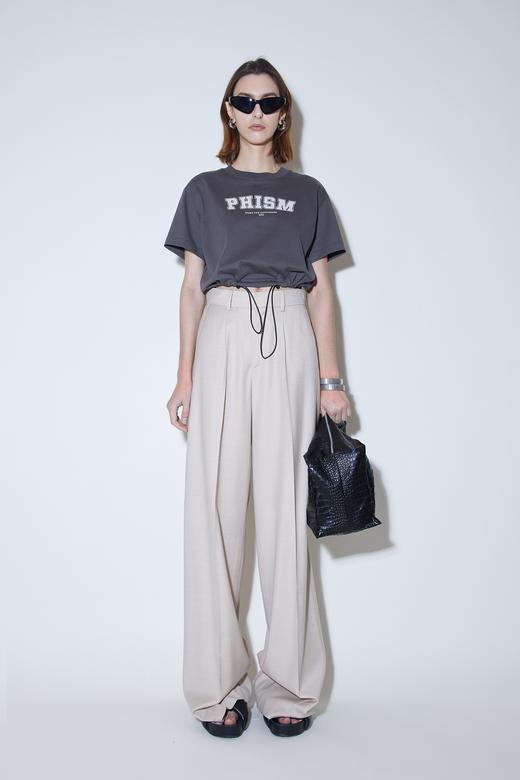 宽松抽绳短T恤 商品图0