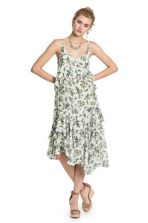 DONG DE XI 橄榄枝印花吊带连衣裙 2701 商品图1