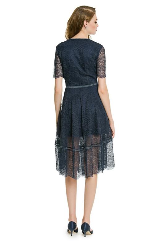 OCTAVIA 蓝色束腰散摆长裙 2884 商品图2