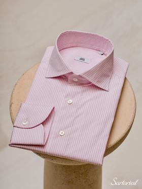 100Hands 粉色条纹海岛棉衬衫 Alumo