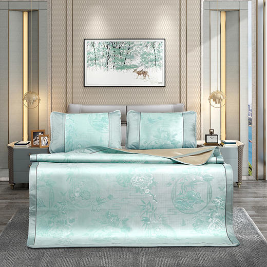 富安娜 莱卡 冰丝提花席三件套180*200 商品图0