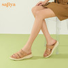 Safiya/索菲娅2023新品春夏真皮外穿休闲百搭软底坡跟凉拖 SF32110036 商品缩略图3