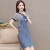 QYM 63076 -Y时尚气质连衣裙牛仔裙拼结短袖假两件 商品缩略图1