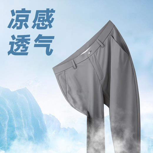 【Q】【新款DWD】大依优型牛奶丝商务休闲裤长裤加肥加大高弹舒适大码男装宽松西裤透气 商品图2