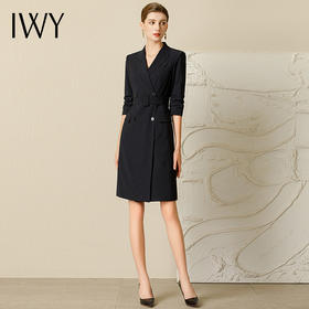 IWY/新款时尚高端职业装连衣裙设计感收腰裙气质主持人商务宴会礼服231028Q1
