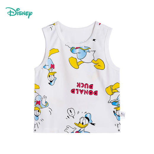 迪士尼童装 男童唐老鸭卡通背心T恤夏季新款俏皮印花短袖 商品图9