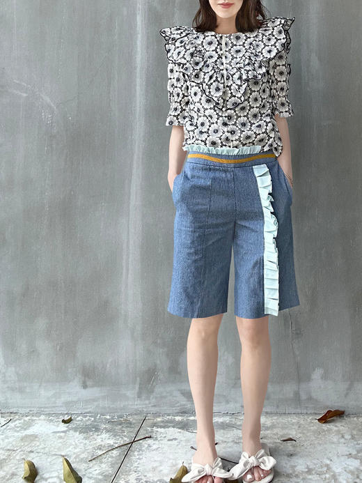 TYNVIE 车花泡泡袖衬衫 商品图9