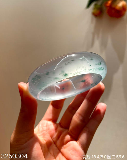 玻璃木纳飘花手镯【3250304】圈口55.6~具体价格微信咨询 商品图0
