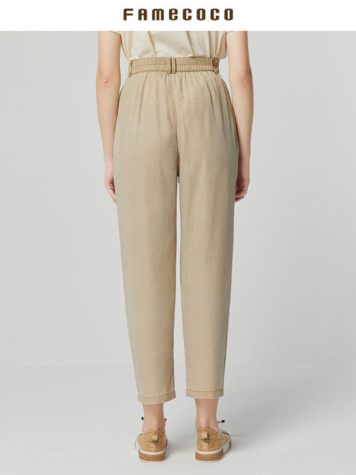 famecoco范可儿莱赛尔天丝裤垂感高级感新款夏季宽松休闲裤女FAB3GA009 商品图3