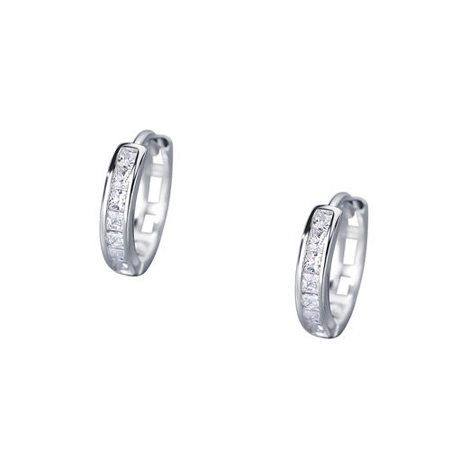 【苑旋】S999银足银方形锆石耳扣耳饰【YXS-E2985】 商品图4