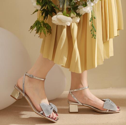 西村名物蝴蝶结交叉绑带仙女鞋凉鞋24221 商品图2