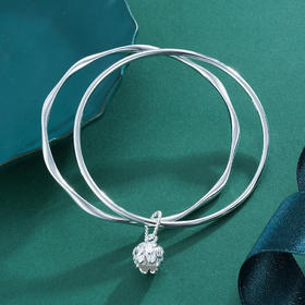 子佩集S999银【心莲】手镯【ZAH058Y】两个圈2304