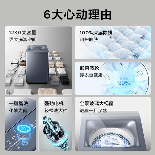 【TCL洗衣机】TCL 12公斤变频波轮洗衣机  B120T5 商品图1