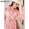 NEELLY纳俪商场同款法式碎花连衣裙女夏季长袖V领系带高腰裙子夏N23044Y03341 商品缩略图2