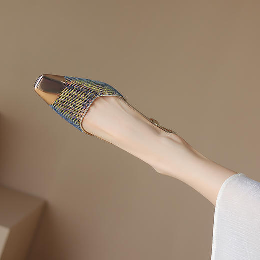 个性百搭，平头珠片拼接牛皮后空凉鞋DB-M5610 商品图3