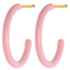 北京仓｜LULU Copenhagen-Color Hoop-彩圈 淡粉 耳环 (中号)［丹麦设计师］