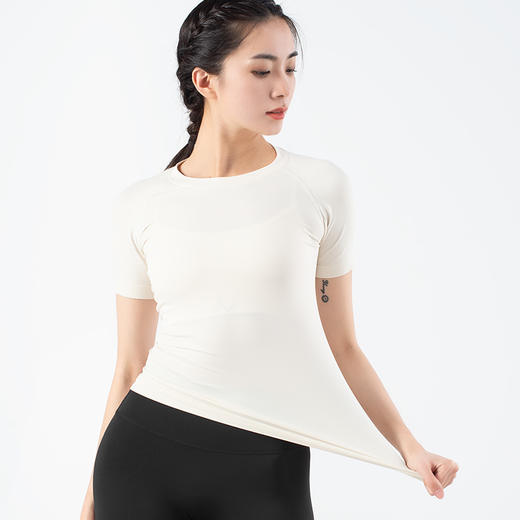 跃牌【化蝶双飞】系列无缝透气裸感健身t恤短袖速干运动瑜伽服MS1057 (不带胸垫） 商品图9