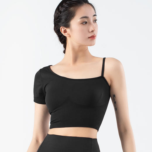 跃牌【化蝶双飞】系列裸感美背无缝斜领露肩瑜伽服MS1056（可拆胸垫） 商品图7