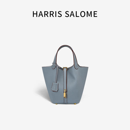 Harris Salome 牛皮手拎通勤金扣菜篮子包/牛皮水桶包 商品图6
