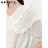 NEELLY纳俪商场同款夏季新款减龄可爱娃娃领衬衫女百搭五分袖上衣N23051R01114 商品缩略图2