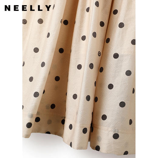 NEELLY纳俪商场同款夏季复古波点吊带连衣裙女中长款A字裙大摆裙N23051Y01119 商品图3