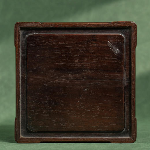 清 红木透雕卷草纹方形呈盘 商品图3