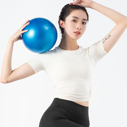 跃牌【化蝶双飞】系列无缝透气裸感健身t恤短袖速干运动瑜伽服MS1057 (不带胸垫） 商品图10