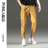 PINLI品立男装春夏修身裤子微弹水洗棉卡其休闲裤哈伦小脚九分裤B201117068 商品缩略图4