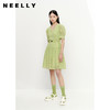 NEELLY纳俪商场同款V领连衣裙女中长款泡泡袖收腰系带A字裙轻薄夏N23051Y01123 商品缩略图2