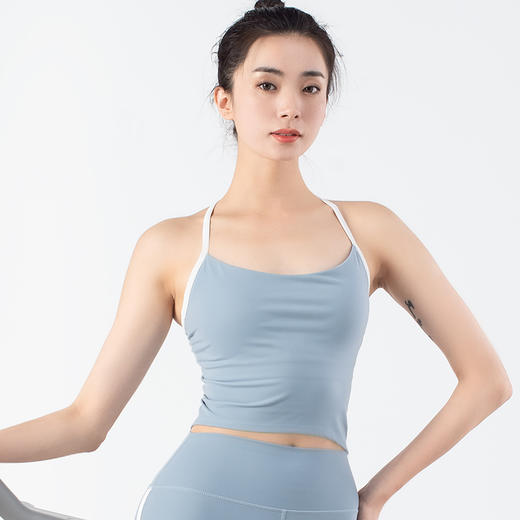 跃牌【化蝶双飞】系列拼色挂脖带胸垫吊带美背瑜伽服TM0110（可拆胸垫） 商品图7