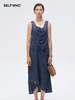 Self Who环保洗水醋酸牛仔连衣裙2023新款夏季中长款高腰A字裙子 商品缩略图0