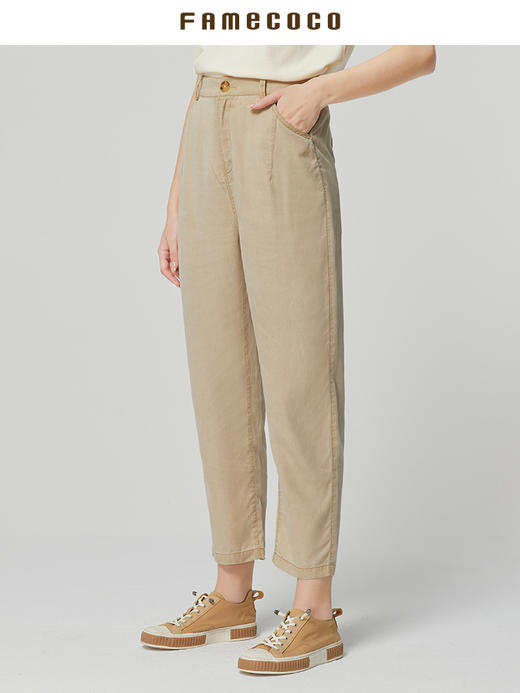 famecoco范可儿莱赛尔天丝裤垂感高级感新款夏季宽松休闲裤女FAB3GA009 商品图2