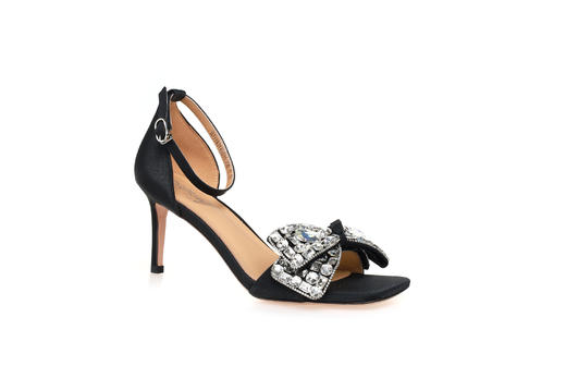 豪麟名鞋奥莱迪嘉女鞋凉鞋真丝牛皮革DJYYA31WL031黑色  原价1960元 商品图0