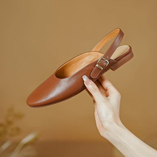 舒适圆头，里外全头层皮舒适包头凉鞋PS1339 商品图0