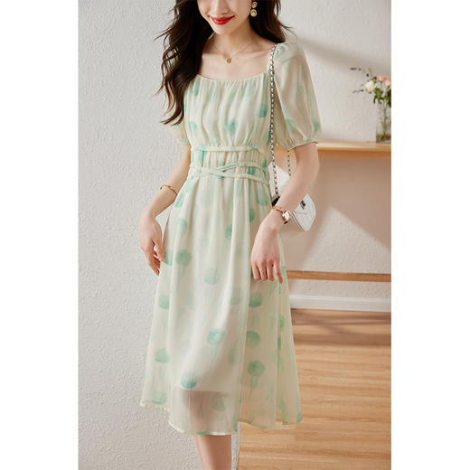 夏季新款，小清新碎花轻盈飘逸温柔风收腰连衣裙HR-SSFB2708-1 商品图3