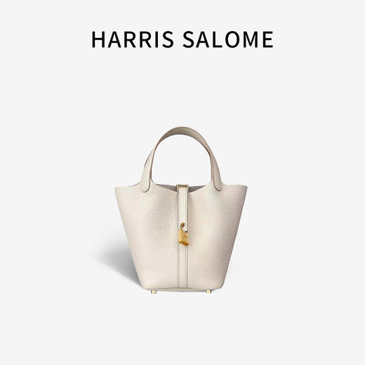 Harris Salome 牛皮手拎通勤金扣菜篮子包/牛皮水桶包 商品图4