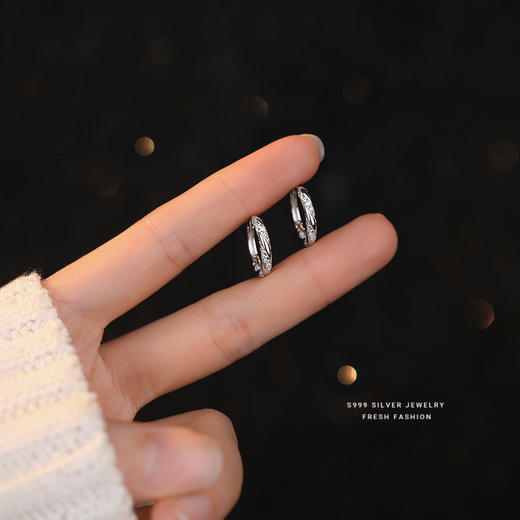 【若冬】S999银足银微镶锆石螺旋缠绕耳扣耳饰【YXS-E3085】 商品图2
